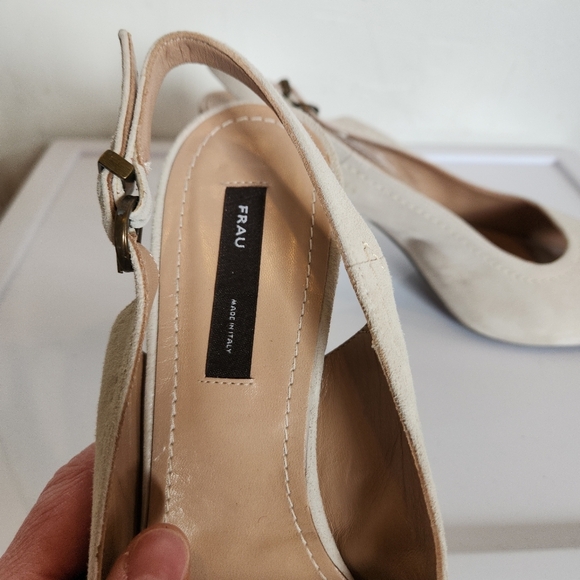 FRAU Italian handmade suede peep toe pumps - Picture 7 of 7